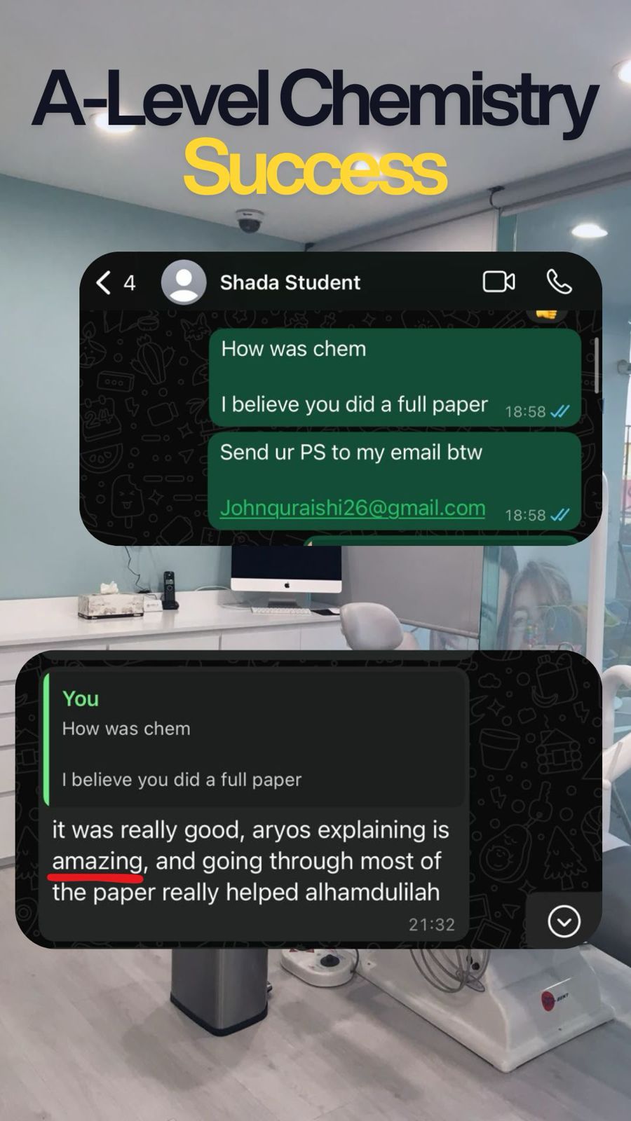 Verified WhatsApp message from a StudySmart family